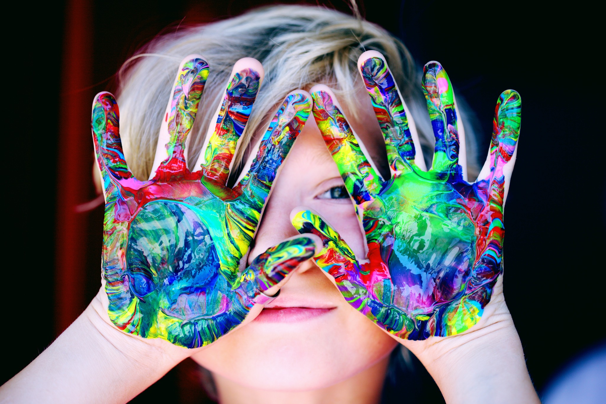 Child with paint