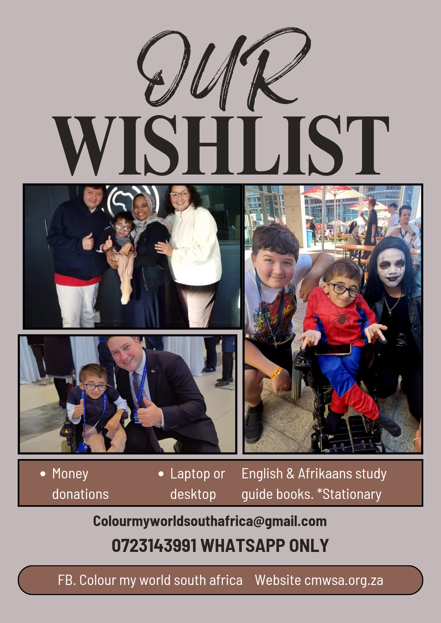 Fundraising flyers and previous events